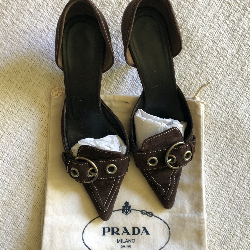 Prada | Suede d'Orsay Pumps | Sz 37
